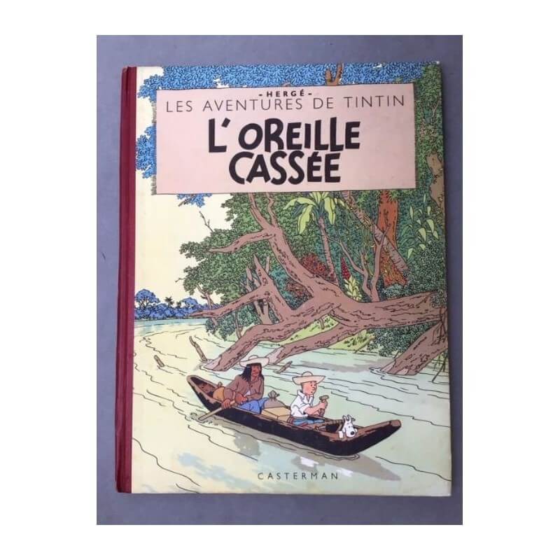 Tintin T6 - L'oreille cassée (B8,feuillage bleu) - C - (1953)