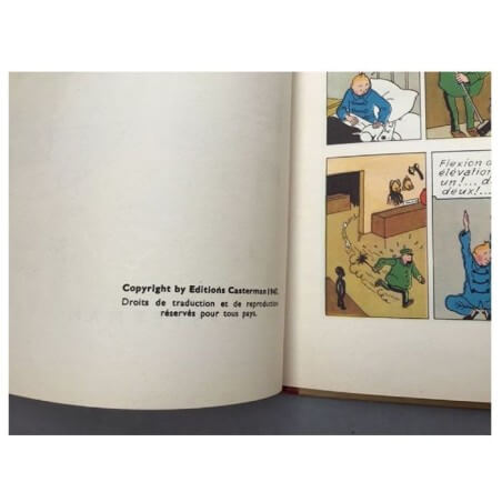 Tintin T6 - L'oreille cassée (B8,feuillage bleu) - C - (1953)