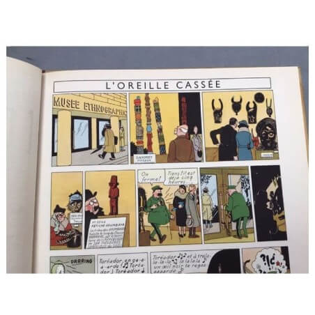 Tintin T6 - L'oreille cassée (B8,feuillage bleu) - C - (1953)