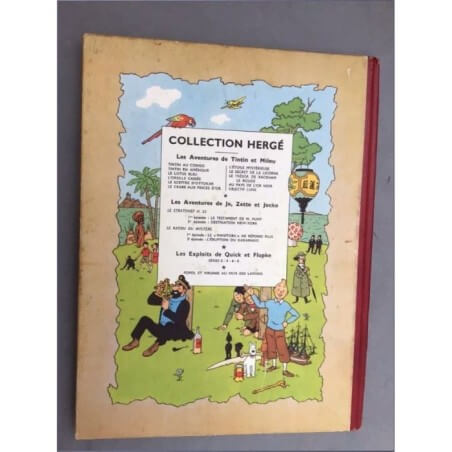 Tintin T6 - L'oreille cassée (B8,feuillage bleu) - C - (1953)