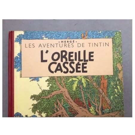 Tintin T6 - L'oreille cassée (B8,feuillage bleu) - C - (1953)