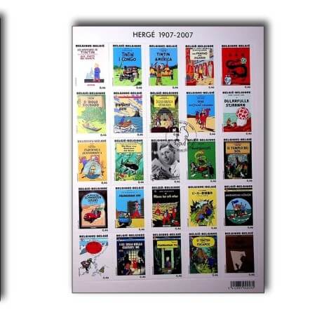 Hergé / 25 timbres à la une / 2007 / EO
