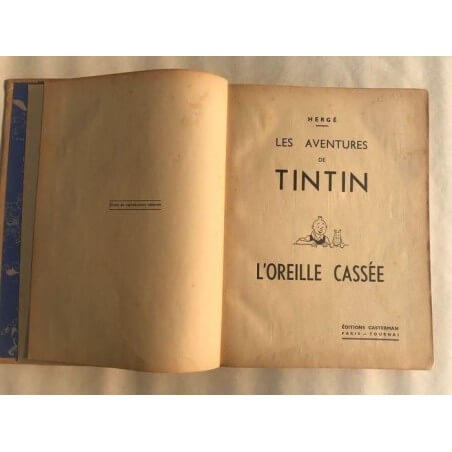 Tintin T6 - L'oreille cassée (A2) - C - N&B - EO - (1937)