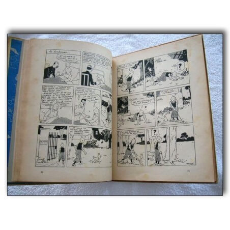 Tintin T7 - L´île noire (A5) - C - N&B - Réédition - (1938)