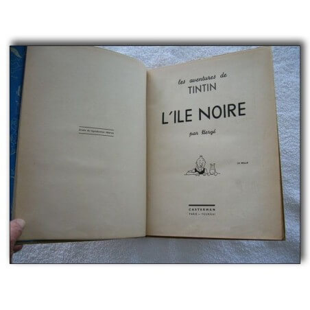 Tintin T7 - L´île noire (A5) - C - N&B - Réédition - (1938)