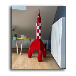 Fusée Tintin 114 cm / Hergé / Avec Pastille Aroutcheff