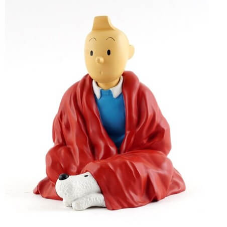 Tintin & Haddock assis en tailleur