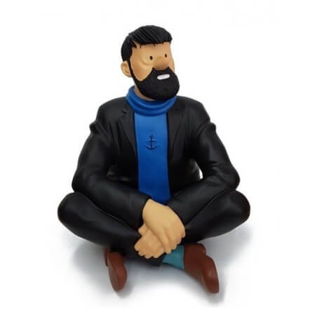 Tintin & Haddock assis en tailleur