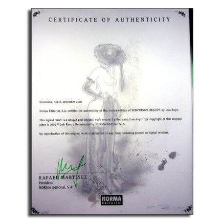 Luis Royo - édition limitée Subversive Beauty HC + dessin original avec certificat d’authenticité