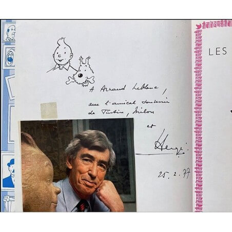Tintin T20 - Tintin au Tibet (B42) - C + Avec dédicace de Hergé + photo - Réédition - (1975)