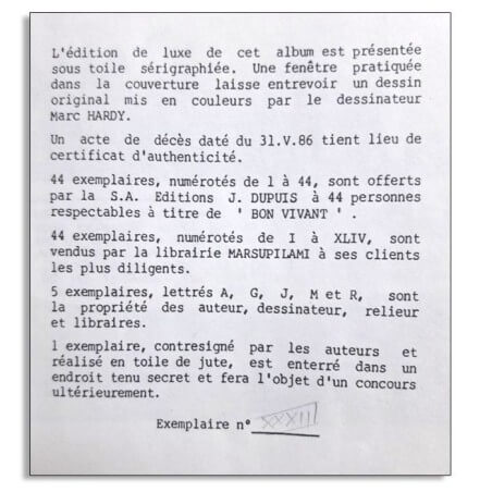 Pierre Tombal T.01 - Les 44 Premiers trous + suppléments + double dédicace - C + jaquette - TT  - 1986
