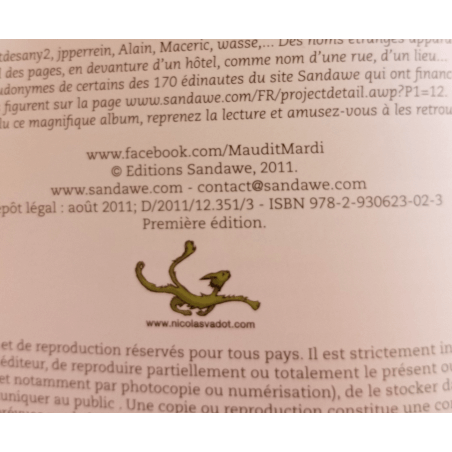  Maudit mardi ! T.01 & T.02 / Série complète / Nicolas Vadot / 2 Albums / EO /  2011-2012 / Sandawe