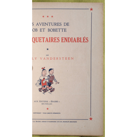  Bob et Bobette T.12 / Les Mousquetaires endiablés / Vandersteen / B / 1 Album / EO / 1955