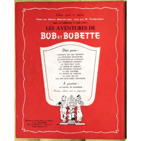  Bob et Bobette T.12 / Les Mousquetaires endiablés / Vandersteen / B / 1 Album / EO / 1955