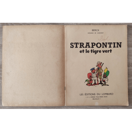 Strapontin T.01 / Strapontin et le tigre vert / B / 1 Album / EO / 1962