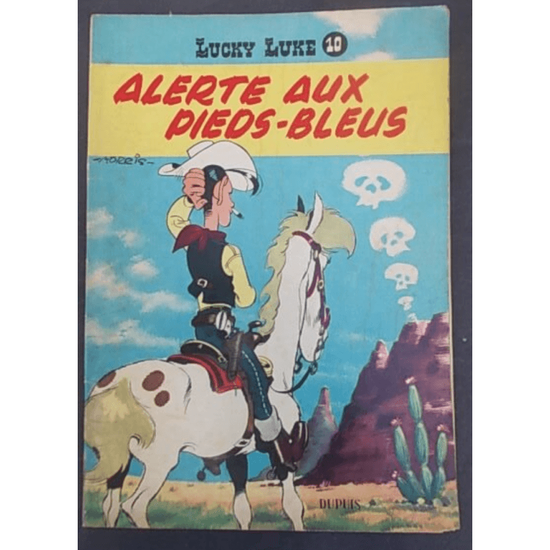 Lucky Luke T.10 / Alerte aux Pieds-Bleus / Morris / B / 1 Album / Première édition belge / 1958