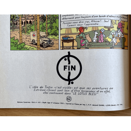  Tintin T.04 / Hergé / Les Cigares du Pharaon (B14) / C - 1 Album - Première édition française - 1955