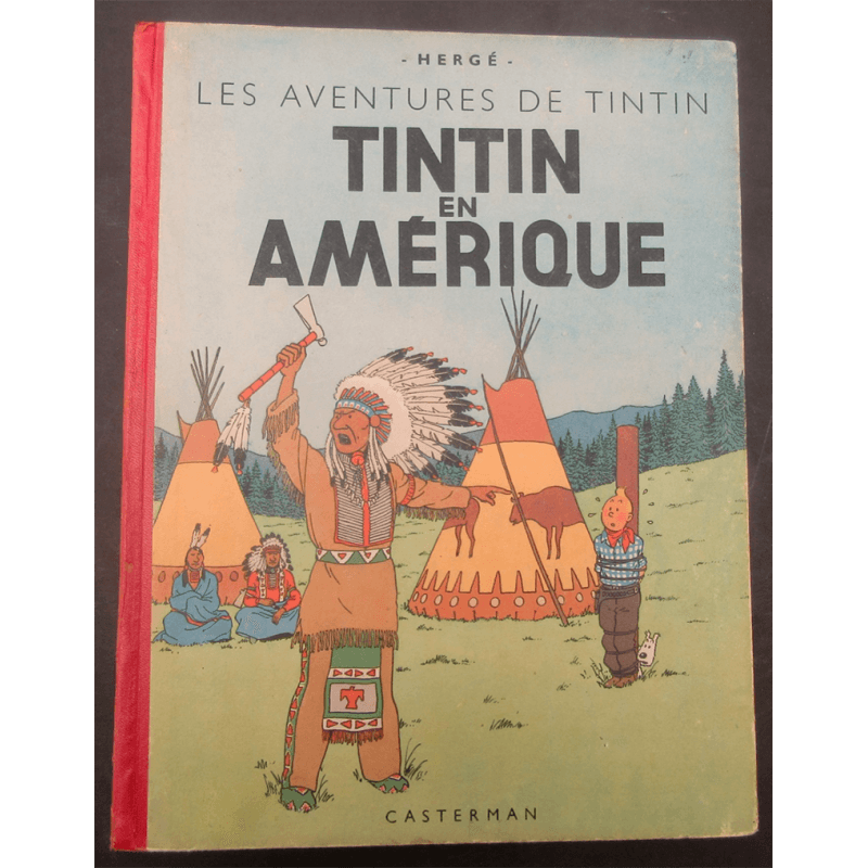 Tintin T.03 / Hergé / Tintin en Amérique (B1) / C / EO couleur / 1 Album - Première édition belge - 1945 Tintin T.03 / Hergé / Tintin en Amérique (B1) / C / EO couleur / 1 Album - Première édition belge - 1945
