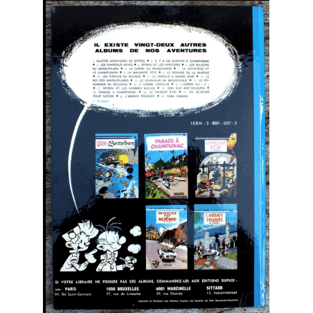 Spirou et Fantasio T.23 / Fournier / Tora Torapa - C - 1 Album - EO - 1973