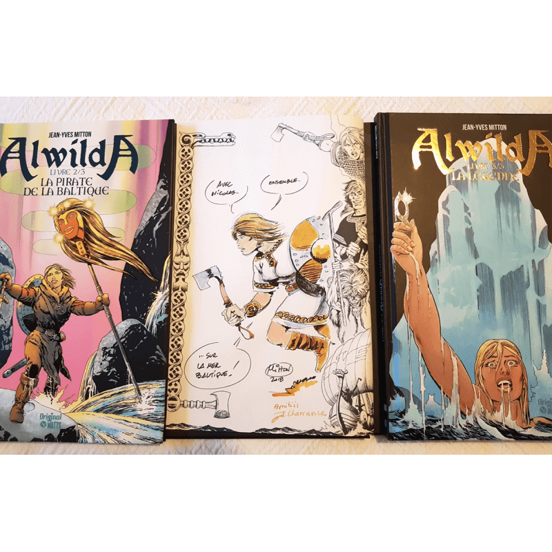  Awilda T.01 à T.03 / Dédicace couleur Mitton /  3x C + coffret - 3 Album - EO - 2017/2021