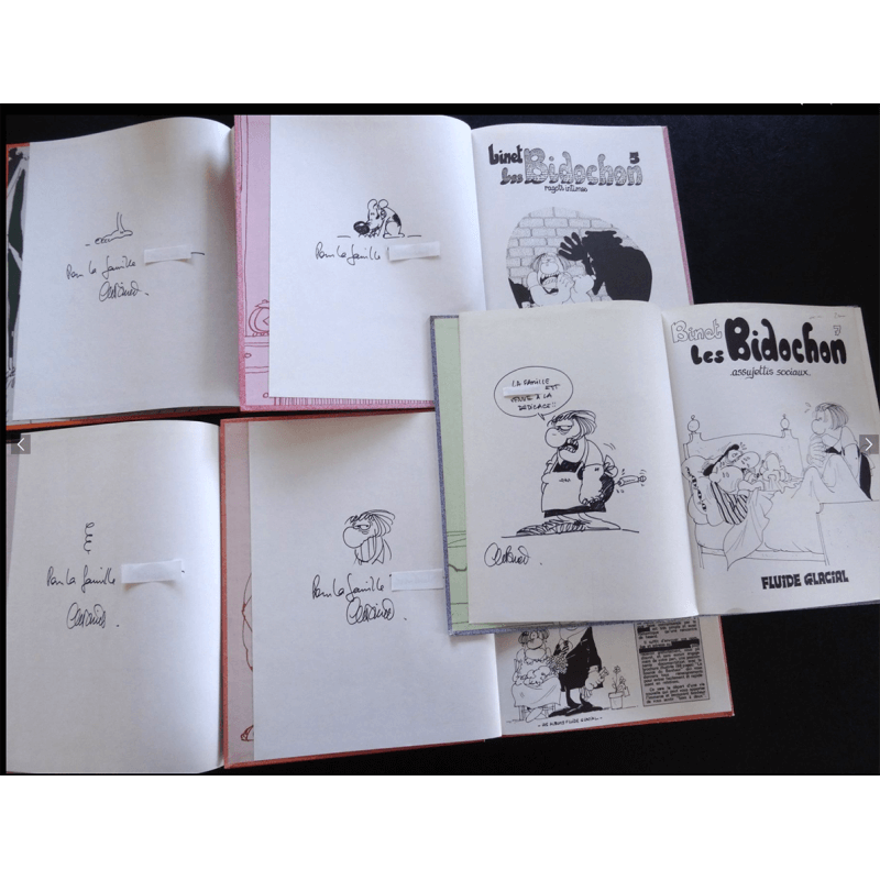 Les Bidochon T.01 à T.07 / Binet /  5x dédicaces - 7x C - EO/Ré - (1984/1999)