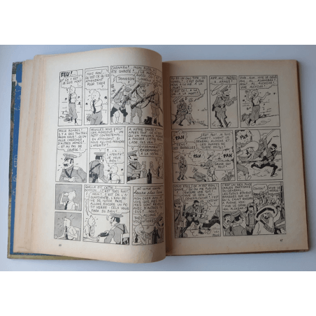 Tintin T.06 / Hergé / The broken ear (A18, large image) - C - N&B - Reissue (1942)