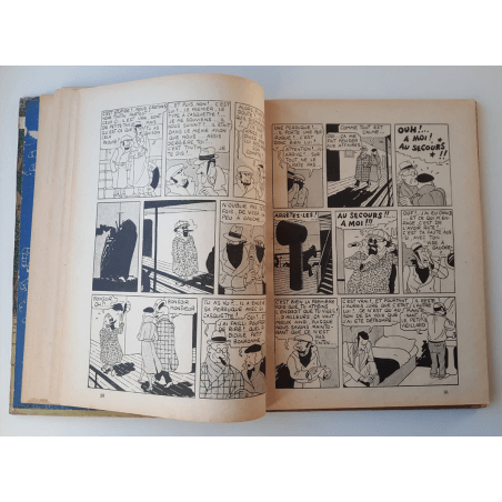 Tintin T.06 / Hergé / L'oreille cassée (A18, grande image) - C - N&B - Réédition (1942)