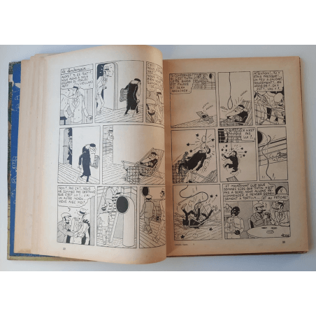 Tintin T.06 / Hergé / The broken ear (A18, large image) - C - N&B - Reissue (1942)