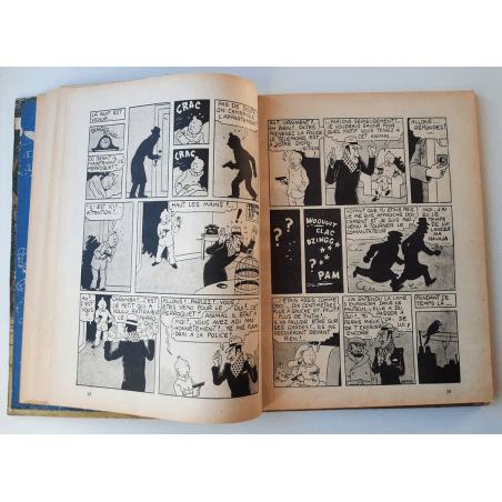 Tintin T.06 / Hergé / L'oreille cassée (A18, grande image) - C - N&B - Réédition (1942)