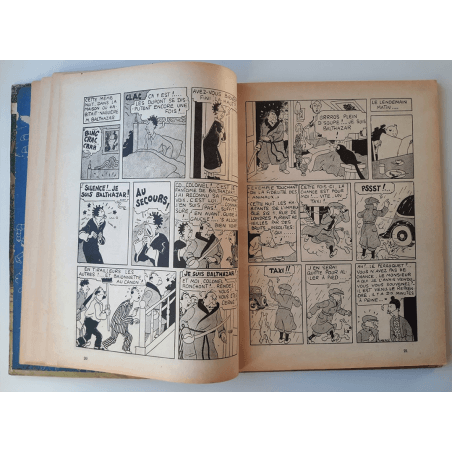 Tintin T.06 / Hergé / L'oreille cassée (A18, grande image) - C - N&B - Réédition (1942)
