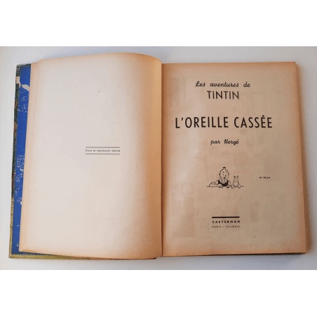 Tintin T.06 / Hergé / L'oreille cassée (A18, grande image) - C - N&B - Réédition (1942)