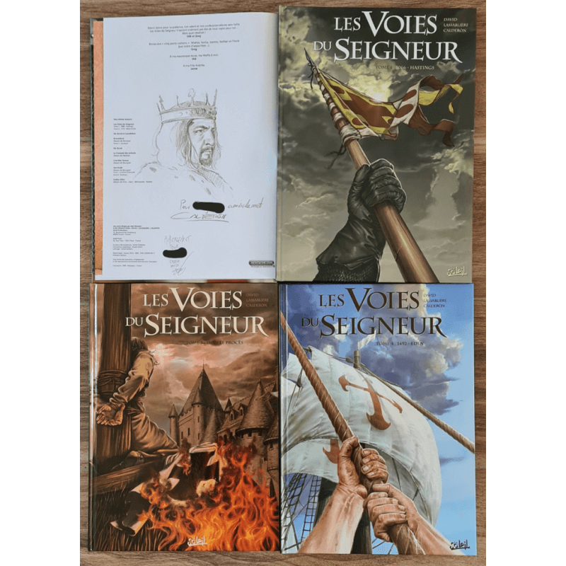 Les Voies du Seigneur T.01 à T.04 / Dédicace Calderon / 4x C / Série complète / EO / (2009/2016) Les Voies du Seigneur T.01 à T.04 / Dédicace Calderon / 4x C / Série complète / EO / (2009/2016)
