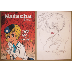 Natacha / 50 ans de charmes / Dessin original dédicacé Walthéry / C / (2018/2020)