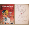 Natacha / 50 ans de charmes / Dessin original dédicacé Walthéry / C / (2018/2020)
