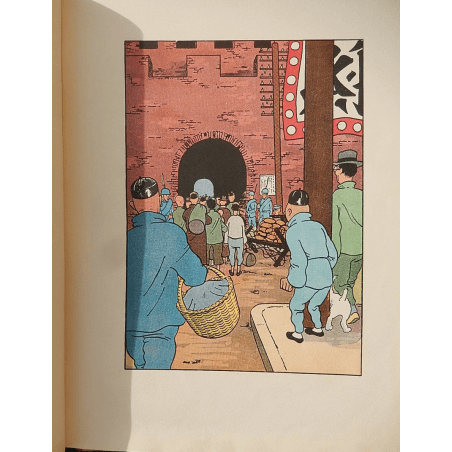  Tintin T.05 / Hergé / Le Lotus bleu / N&B / C / EO / 5 hors texte couleurs - (1936)