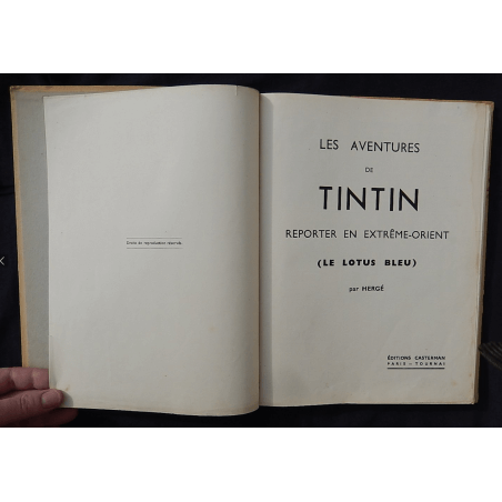  Tintin T.05 / Hergé / Le Lotus bleu / N&B / C / EO / 5 hors texte couleurs - (1936)