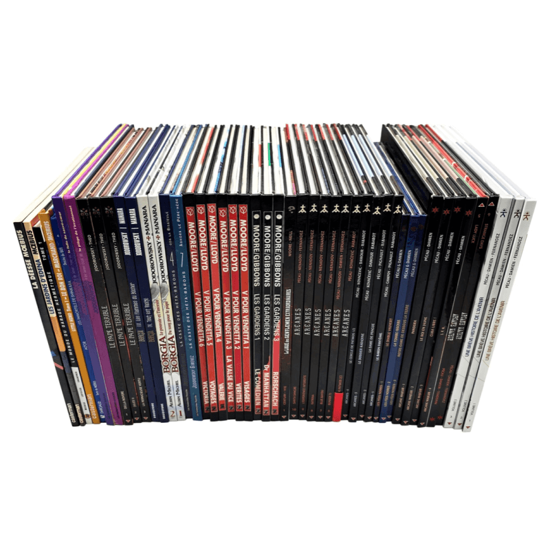 MOEBIUS + JODOROWSKY + MOORE + PÉCAU - Lot de 48 albums, tous en EO MOEBIUS + JODOROWSKY + MOORE + PÉCAU - Lot de 48 albums, tous en EO