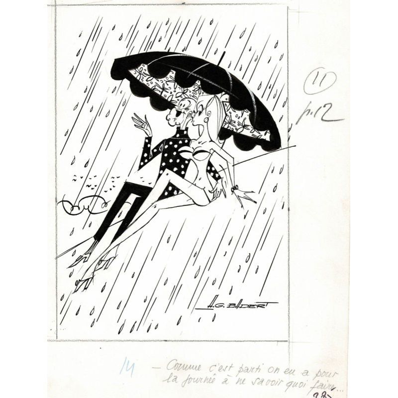 Badert / Dessin original à l'encre de chine. Dimensions : 33 cm x 25,5 cm.