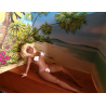 Olivier Rameau /  Leblon-Delienne Colombe à la plage / + Décor / Signé / 2001