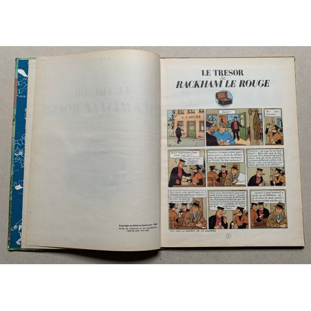 Tintin T.12 / Le Trésor de Rackham le Rouge (Médaillon bleu) / Hergé / 1952