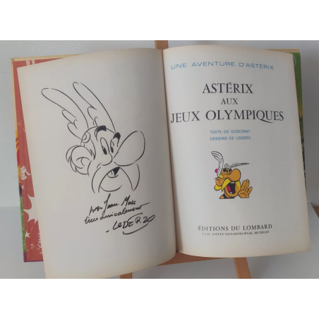 Astérix T.12 / Astérix aux Jeux Olympiques / Dédicace Uderzo / C / EO / 1968