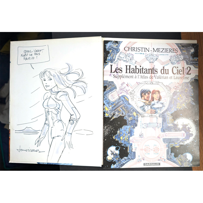 Valerian et Laureline / Les Habitants du Ciel T.01 + T.02 / Dédicace Méziere / EO / 1991/2000
