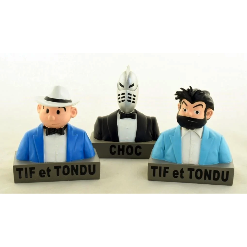 Lot de 3 bustes en résine Tif et Tondu (2014)