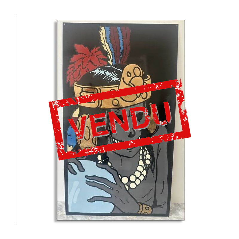 Tintin, "Rascar Capac" Plaque émaillé - Emaillerie Belge - 1985