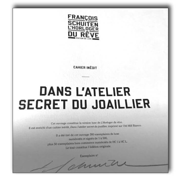 Schuiten - the watchmaker of the dream + dedication - c + emboitage - tl - (2013)