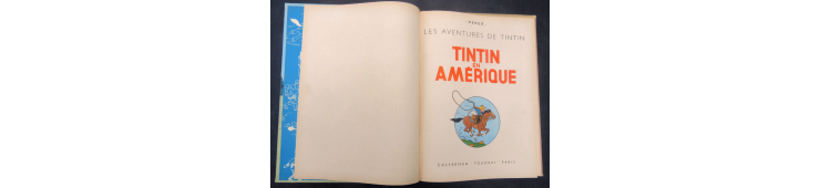 Tintin T.03 / Hergé / Tintin in Amerika (B1) / C / EO kleur / 1 Album - Eerste Belgische editie - 1945