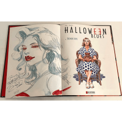  Halloween blues T.01 / Prémonitions / Dédicace couleur Kas /  C  / 1 Album / EO / 2003