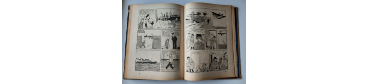 Kuifje Dl. 6 / Hergé / Het gebroken oor (A18, grote afbeelding) - C - Zwart-wit - Heruitgave (1942)