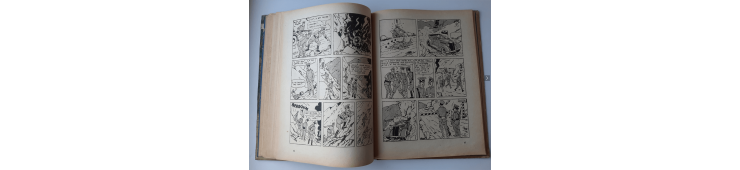 Kuifje Dl. 6 / Hergé / Het gebroken oor (A18, grote afbeelding) - C - Zwart-wit - Heruitgave (1942)