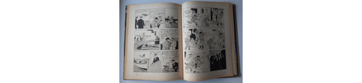 Kuifje Dl. 6 / Hergé / Het gebroken oor (A18, grote afbeelding) - C - Zwart-wit - Heruitgave (1942)